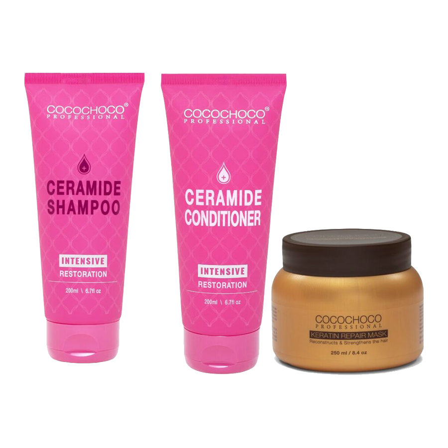 COCOCHOCO CERAMIDE INTENSIVE šampūns un kondicionieris 200ml + COCOCHOCO keratīna maska 250ml