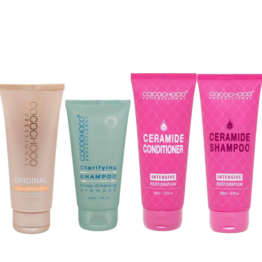COCOCHOCO Original 100ml + attīrošais šampūns 150ml + Ceramide Intensive šampūns 200ml + Ceramide kondicionieris 200ml